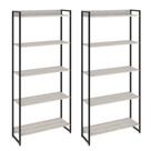 Kit 2 Estantes Multiuso Escritório Industrial 5 Prateleiras Areta 186x80cm C01 Snow - Lyam Decor
