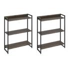 Kit 2 Estantes Multiuso Industrial 3 Prateleiras Areta 104x80cm C01 Carvalho Dark - Lyam Decor Kit 2 Estantes Multiuso Industrial 3 Prateleiras Areta 104x80cm C01 Carvalho Dark - Lyam Decor