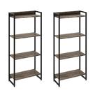 Kit 2 Estantes Multiuso Industrial 4 Prateleiras Areta 145x60cm C01 Carvalho Dark - Lyam Decor