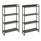 Kit 2 Estantes Multiuso Industrial 4 Prateleiras Areta 145x80cm C01 Carvalho Dark - Lyam Decor Kit 2 Estantes Multiuso Industrial 4 Prateleiras Areta 145x80cm C01 Carvalho Dark - Lyam Decor