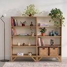Kit 2 Estantes Multiuso Livreiro 3 Prateleiras Madeira Maciça 137,5X160cm Nina Kit 2 Estantes Multiuso Livreiro 3 Prateleiras Madeira Maciça 137,5X160cm Nina