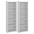 Kit 2 Estantes Multiuso para Sala com 4 Prateleiras 57 x 183 Cm MDP Branco 0700 MENU