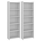 Kit 2 Estantes Para Livros Multiuso Com 5 Prateleiras Menu Móveis Branco Kit 2 Estantes Para Livros Multiuso Com 5 Prateleiras Menu Móveis Branco