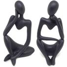 Kit 2 Estátua Decorativa Figura Pensador Enfeite Mesa Sala Escultura Moderna Minimalista Casa Decoração