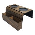 Kit 2 Esteira Para BraÇO De SofÁ Com Porta Copos E Controle Imbuia Rustico Mdf Madeira