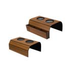 Kit 2 Esteiras Bandeja Mdf Suporte Porta Controle Remoto Braço De Sofá Caramelo