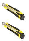 KIT 2 Estilete PRO Com Trava Anatomico Pegada Emborrachada Resistente FOX TOOLS
