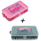 Kit 2 Estojos Para Pesca Estojo Lady Box 3202 + Estojo Mini Double Case 8002 - Arqplast