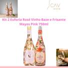 Kit 2 Euforia Rosé Vinho Baze e Frisante Mayos Pink 750ml