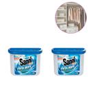 Kit 2 evita mofo bolor guarda roupa sanol original 100g desumidificador armario closet tira umidade
