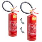 Kit 2 Extintor Abc 4kg Com Suporte Parede Setas Sinalização