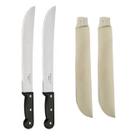 Kit 2 Facão Tramontina Inox 10 Polegadas E Bainha Couro Legitimo