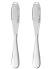 Kit 2 Facas Espátula Inox 2 em 1 Manteiga Requeijão Pão Corte Serrinha