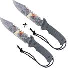 Kit 2 Facas Esportiva 3D Xingu XV3408 Full Tang Com Bainha Camuflada