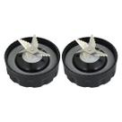 Kit 2 Facas Preta 6 Lâminas Liquidificador Philips Walita Ri2240 Ri2242 Ri2244