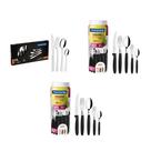 KIT - 2 Faqueiros Inox 30 Peças Ipanema Preto + 1 Faqueiro Inox 24pç - Tramontina