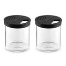 Kit 2 Farinheiras Plásticas com Tampa 250ml Porta Farofa Temperos Queijo Ralado Preto Uz Kit 2 Farinheiras Plásticas com Tampa 250ml Porta Farofa Temperos Queijo Ralado Preto Uz