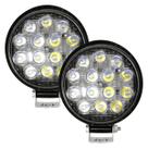 Kit 2 Farol 14 Leds Milha Off Road Redondo 42w Jeep 12v/24v
