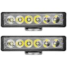 kit 2 Farol de LED Retangular 6 LED Bivolt 10-30V 18W Branco kit 2 Farol de LED Retangular 6 LED Bivolt 10-30V 18W Branco