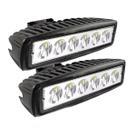 Kit 2 Farol De Milha Auxiliar 6 Leds 18w Off Road Moto Carro Kit 2 Farol De Milha Auxiliar 6 Leds 18w Off Road Moto Carro