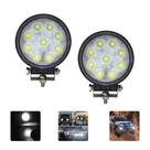 Kit 2 farol de milha redondo 9 leds 27w universal cinoy