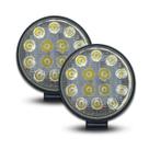 Kit 2 Farol Led Redondo Milha 10w 14 Leds Jeep Universal