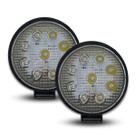Kit 2 Farol Led Redondo Milha 27w 9 Leds Carro Universal