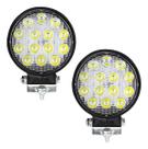 Kit 2 Farol Milha Auxiliar 14 Led Bola Agrícola Off Road 48w Kit 2 Farol Milha Auxiliar 14 Led Bola Agrícola Off Road 48w