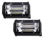 Kit 2 Farol Milha Auxiliar 24led 72w 9v60v Retangulo Offroad