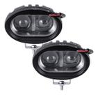 Kit 2 Farol Milha Auxiliar 2led 20w 9v80v Oval Offroad 6500k