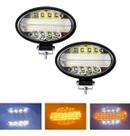 Kit 2 Farol Milha Auxiliar 48led 144w Oval Offroad Strobo