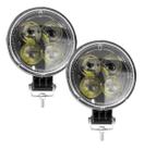 Kit 2 Farol Milha Auxiliar 4led 12w 9v36v Redondo 6500k Kit 2 Farol Milha Auxiliar 4led 12w 9v36v Redondo 6500k