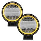 Kit 2 Farol Milha Led Redondo 72w Pisca Âmbar Seta 10-36v