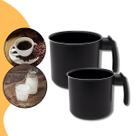 Kit 2 Fervedores Antiaderente Leite Café Caneco Alumínio Teflon Reforçada Indução Convencional Leiteira Cozinha Fogão