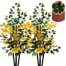 Kit 2 Figueira Artificial Verde Amarelo Sem Vaso Decoração