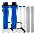 Kit 2 Filtro Carcaça 20 2 Refil Lavável 2 Carvão Ativado Azul