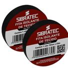 Kit 2 fita isolante de tecido sibratec preta de 19mm x 25mt Kit 2 fita isolante de tecido sibratec preta de 19mm x 25mt