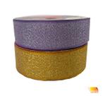 Kit 2 Fitas de Cetim Lurex Brilho 22mm - Diversas Cores!