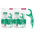 Kit 2 Flosser Fio Dental Individual Forquilha com Haste Resistente 80un Gum