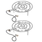 Kit 2 Fogareiros Alta Pressão P/ Paella 64cm Zincado Papaléguas 037