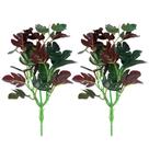 Kit 2 Folhagens Artificial Prime Verde e Vinho Bordô 30cm - Vivaflor Decor