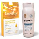 Kit 2 Folhas Depilação Depilflax Natural 40 Unid.+ Locão Perfume de Bebe Hidramais