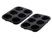 Kit 2 Forma Antiaderente Assadeira Molde Cupcakes 6 Cavidade