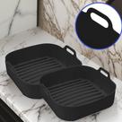 Kit 2 Forma de Silicone Air Fryer Grande 20CM Assadeira Fritadeira Quadrada