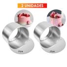 Kit 2 Forma Redonda 17x10 Assadeira Fundo Falso Alumínio Bolo