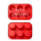 Kit 2 Forma Silicone 6 Cavidades Cupcake Muffin Bolo Torta Doces Festas Fácil Desenformar Cozinha Culinária Utensílio Doméstico