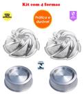 Kit 2 Forma Vulcão e 2 Forma Ballerine Redonda Para Bolo Vulcão Fondue Piscina