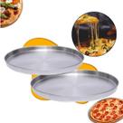 Kit 2 Formas Assadeiras Redondas de Alumínio 40cm para Pizza com Borda Grande Antiaderente Ideal para Forno Elétrico, Cozinha e Panificação