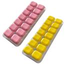 Kit 2 Formas de Gelo Silicone com Tampa Cor:Rosa + Amarelo