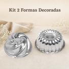 Kit 2 Formas Suíça Decorada 21cm Vulcão e N2 Bolo Pudim Kit 2 Formas Suíça Decorada 21cm Vulcão e N2 Bolo Pudim